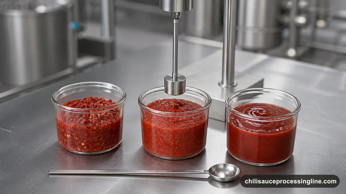 Illustrated chili sauce sample, process instruments, and source cards connected to an engineering evidence chain